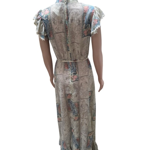 Vintage NancyB 1970 art print Prairie Maxi Dress: boho prairie Victorian Revival - Picture 2 of 8